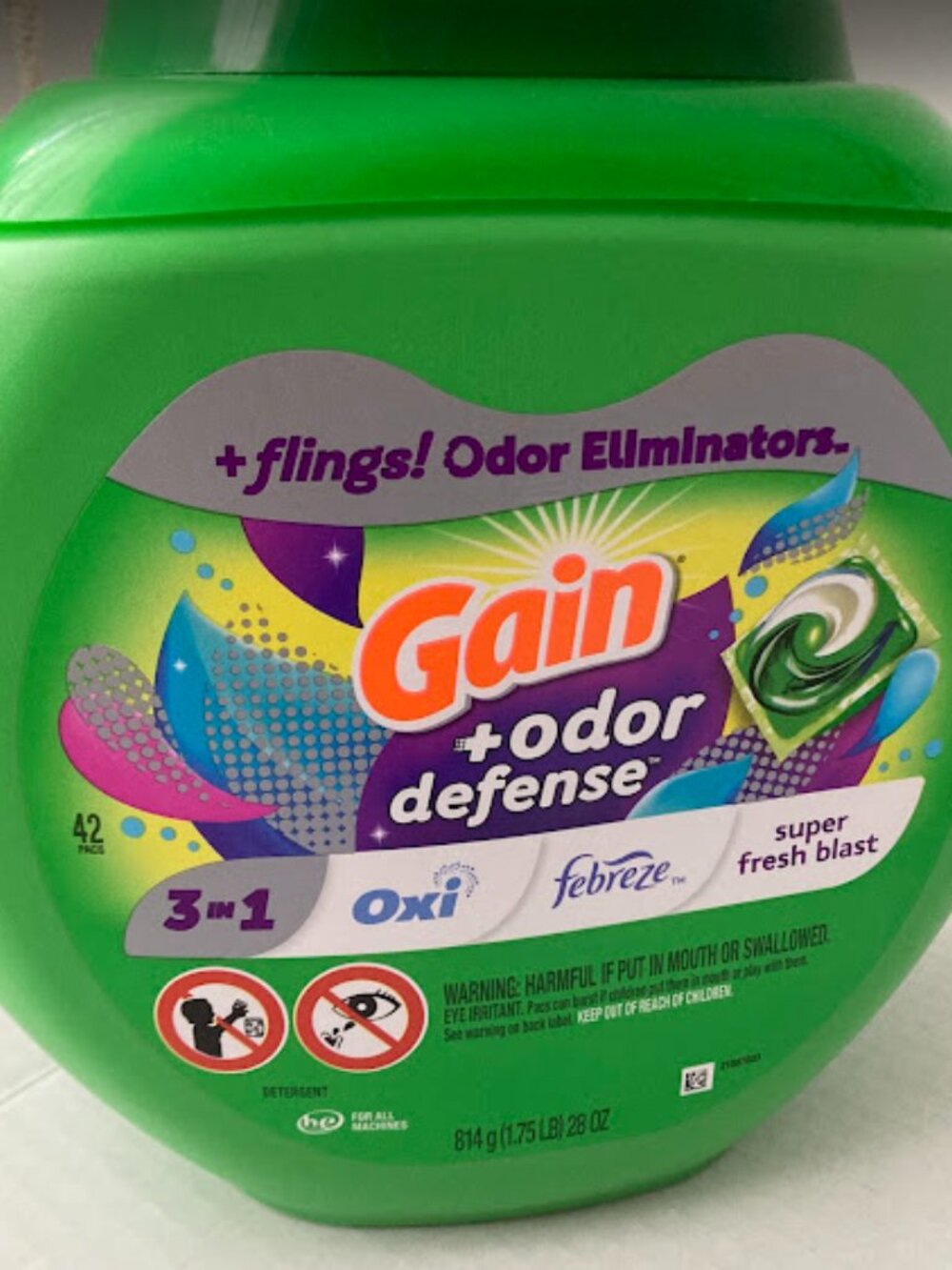 Gain 3in1 Odor Defense Power Pods 42 Pack